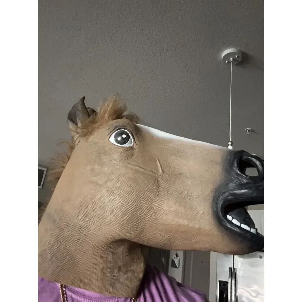 Horse Head Mask Costume Animal Head Halloween Or Fetish